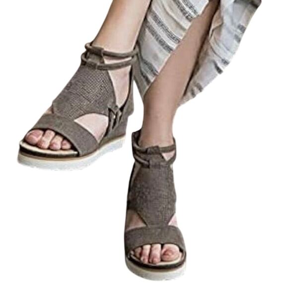 Diba True GREEN CLOVER Cushioned Wedge Sandal in Taupe US Size 11 or 12 New $119 - Picture 2 of 13